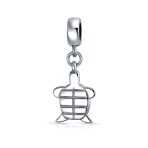 Nautical Green Turtle Dangle Charm Bead Sterling Silver for European Bracelet - Image 2