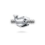 Set of 2 Nautical Ocean Whale Charm Bead Glass Oxidized Sterling Silver - Image 3