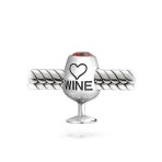 Sommelier Red Wine Glass Charm Bead with Cubic Zirconia for European Bracelet - Image 3