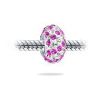 Set of Two Striped Crystal Spacer Bead Sterling Silver Fits European Bracelet - Image 13