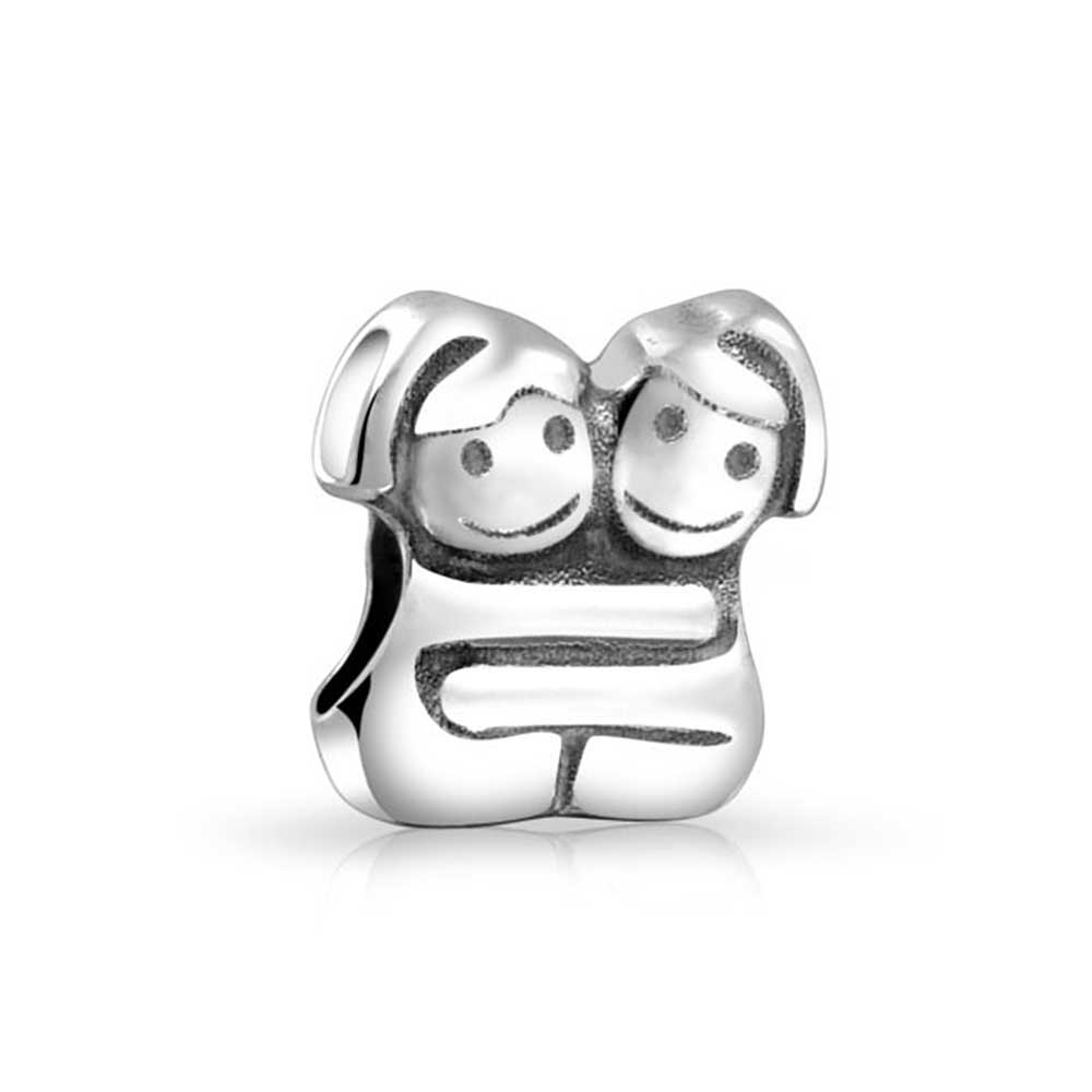 pandora-compatible-silver-sisters-charm_pbx-hs-671-az_1 BFF Best Hugging Friends Forever Charm Bead Sterling Silver - Image 1