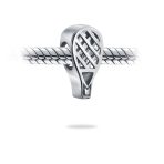 Sterling Silver Tennis Racquet Charm Bead for European Bracelets - Image 2