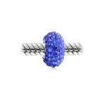 Set of 2 Solid Crystal Spacer Charm Bead Sterling Silver Core - Image 19