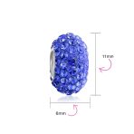 Set of 2 Solid Crystal Spacer Charm Bead Sterling Silver Core - Image 34