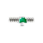 Lucky Enamel Green Shamrock Clover Charm Bead .925 Sterling Silver Fits European Bracelet - Image 2