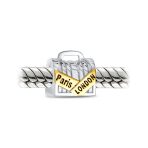 Set of 2 London Travel Suitcase Luggage Paris Eiffel Tower Dangle Charm Bead - Image 3