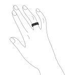 Unisex Tungsten Wedding Band Ring with Simulated Blue Opal Inlay for Couples - Image 6