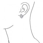 Cubic Zirconia Pave CZ 5 Row Huggie Mini Hoop Earrings Hinge Style Silver Plated - Image 3