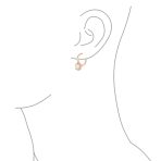 Vintage Dangle Gemstone Earrings CZ Halo Opal Rose Gold Sterling Silver - Image 9