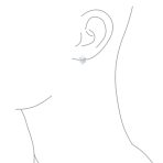 Spiritual Fleur De Lis CZ Stud Earrings Lightweight Sterling Silver Lily Flower - Image 3