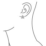 Fashion Pave Crystal Starfish Clip On Earrings Non Pierced Ears Silver Plated - Image 4