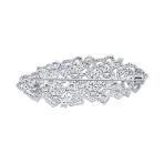 Crystal Pave Vintage Art Deco Style Cluster of Roses Brooch Pin Silver Plated - Image 2