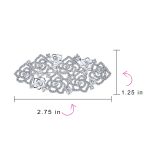 Crystal Pave Vintage Art Deco Style Cluster of Roses Brooch Pin Silver Plated - Image 4