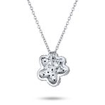 Pave CZ Pet Paw Print Pendant Necklace Sterling Silver - Image 2