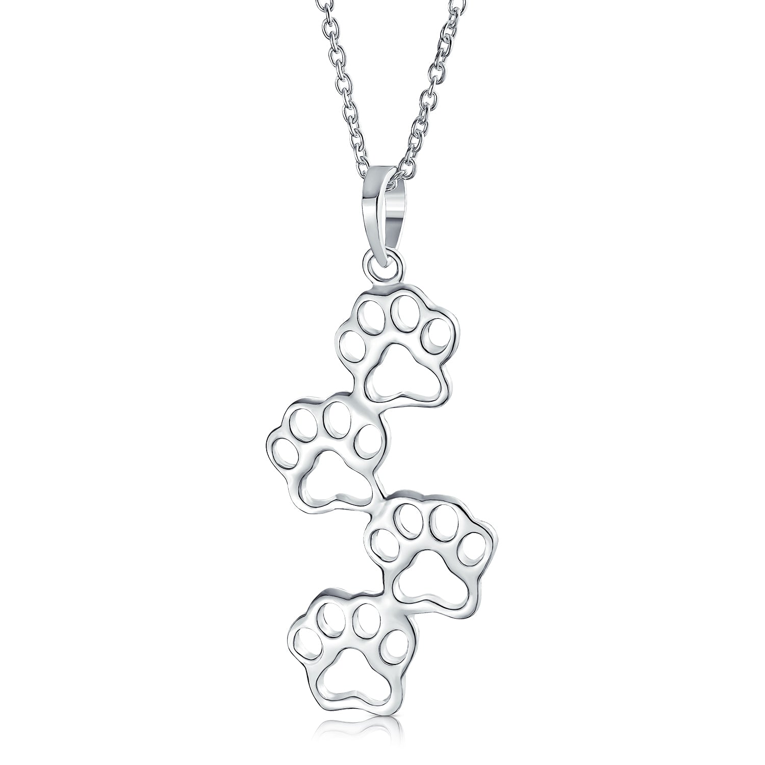 paw-print-pendant-silver-necklace_srn-djpt7057n-az_1_cb3bce44-c3dd-464e-96cb-b39caae7d3a8 Animal Paw Prints Pendant Necklace Silver Pet Lovers - Image 1