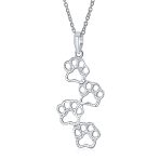 Animal Paw Prints Pendant Necklace Silver Pet Lovers - Image 2
