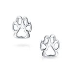 Pet Lover BFF Multi-Charm Bracelet & Paw Print Stud Earrings Set Sterling Silver - Image 4