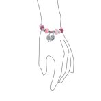 Best Friend Sorority Sister BFF Split Heart Multi Charm Bracelet Pink Leather Silver Clasp - Image 4