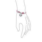 2 PCS Best Friend Heart Charm Bracelet Pink Leather Silver - Image 5