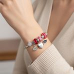 Cap Honor Student Luck Heart Bead Charms Bracelet 925 Sterling Silver - Image 2