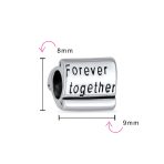 Valentine Lover Words Forever Together Charm Bead For .925 Sterling Silver Fits European Bracelet - Image 3