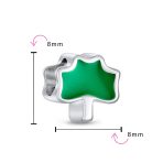 Lucky Enamel Green Shamrock Clover Charm Bead .925 Sterling Silver Fits European Bracelet - Image 3