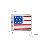 Patriotic USA Flag Star Charm Bead in Sterling Silver for European Bracelets - Image 3