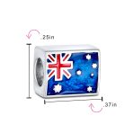 Australian Flag Charm Bead Sterling Silver European Bracelet - Image 3