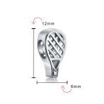 Sterling Silver Tennis Racquet Charm Bead for European Bracelets - Image 3