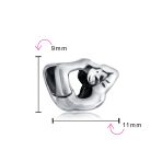 Set of 2 Black White Yin Yang Yogi Gymnastics Yoga Pose Charm Bead Enamel Silver - Image 4