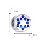 Hanukkah Blue CZ Star of David Charm Bead for European Bracelets - Image 3