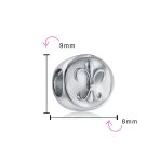 Set of 2 Symbolic Flower Ornate Fleur De Lis Charm Bead Sterling Silver - Image 4
