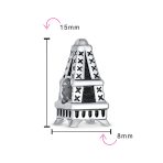Eiffel Tower Charm Bead in Oxidized Sterling Silver for European Bracelets - Image 3