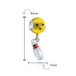Bowler Bowling Ball Pin Sport Dangle Charm Bead Silver - Image 3