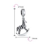 New Mother Dangle Charm Bead Rocking Horse Sterling Silver for European Bracelet - Image 3