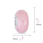 Smooth Opaque Murano Glass Charm Bead for European Bracelets Sterling Silver - Image 11