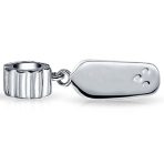 Tropical Beach Flip Flop Sandal Charm Bead with CZ Accent in Sterling Silver - Image 5