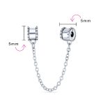 Bead Charm Safety Chain Spacer Stopper Charm Bead .925 Sterling Silver - Image 4