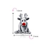 Caribou Elk Christmas Charm Bead Sterling Silver for European Bracelets - Image 3