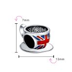 Travel England Union Jack Charm Bead Sterling Silver for European Bracelet - Image 3