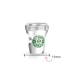 Latte Lover Charm Bead for Coffee Cup Travel Mug Sterling Silver Fits Bracelet - Image 3