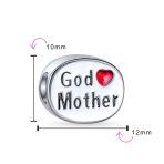 I Love God Mother Words Charm Bead Oval Sterling Silver Fits European Bracelet - Image 3