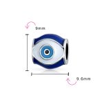 Blue Enamel Evil Eye Charm Bead Amulet Good Luck Silver - Image 3