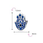Blue Hamsa Hand Evil Eye Charm Bead Luck Sterling Silver - Image 3
