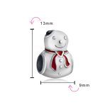 Winter Wonderland Christmas Charm Bead Snowman for European Bracelet Silver - Image 3