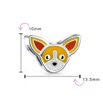 Chihuahua Puppy Dog Charm Bead Enamel Sterling Silver for European Bracelet - Image 3