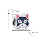 Set of 2 Kitten Black Cat & I Love My Cat Charm Bead Enamel Silver for Bracelet - Image 4