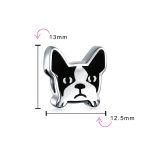 Frenchie Bulldog Dog Charm Bead Black & White .925 Sterling Silver for Bracelet - Image 3