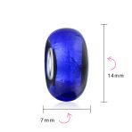 Set of 2 Navy Blue Foil Murano Glass Glass Charm Bead with Sterling Silver Core - Image 3