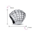 Nautical Clam Shell Charm Bead in Oxidized Sterling Silver for European Bracelet - Image 3